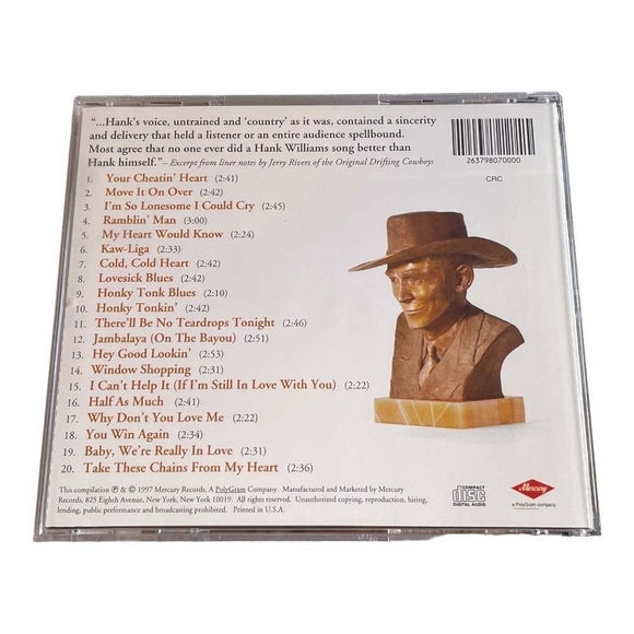 CD Hank Williams - 20 Of Hank Williams' Greatest Hits - Picture 2 of 2